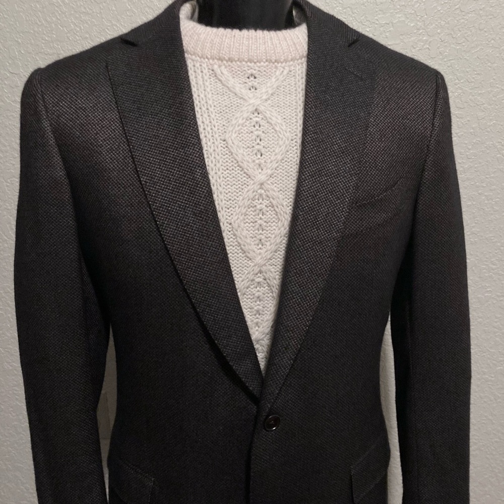 Ermenegildo Zegna Cashmere Blend Tweed Blazer 48L